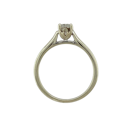 9ct White Gold & Diamond Set Princess Cut Solitaire Ring