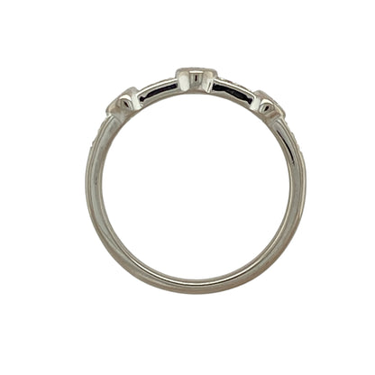 18ct White Gold & Diamond Set Bubble Band Ring