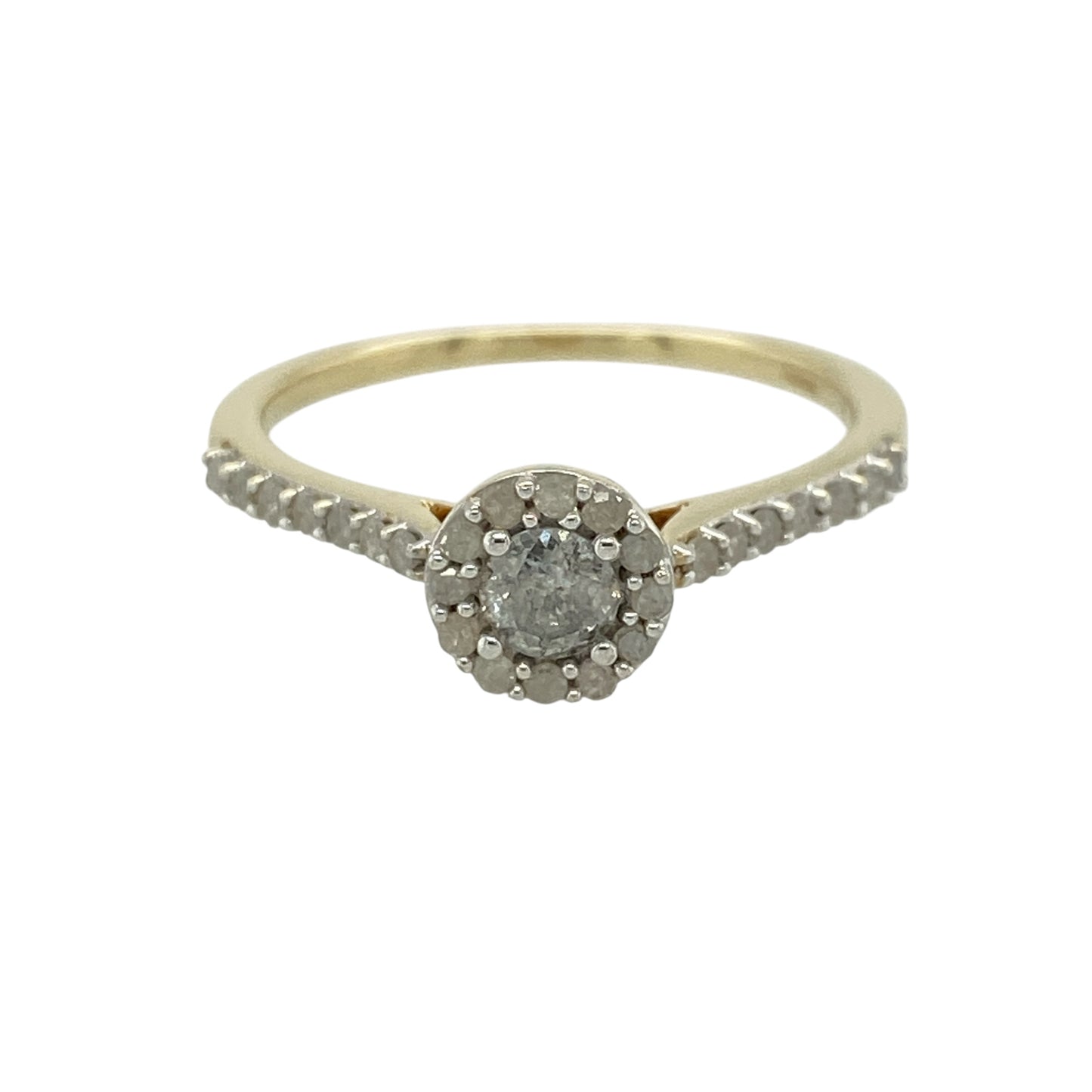 9ct Gold & Diamond Set Halo Ring