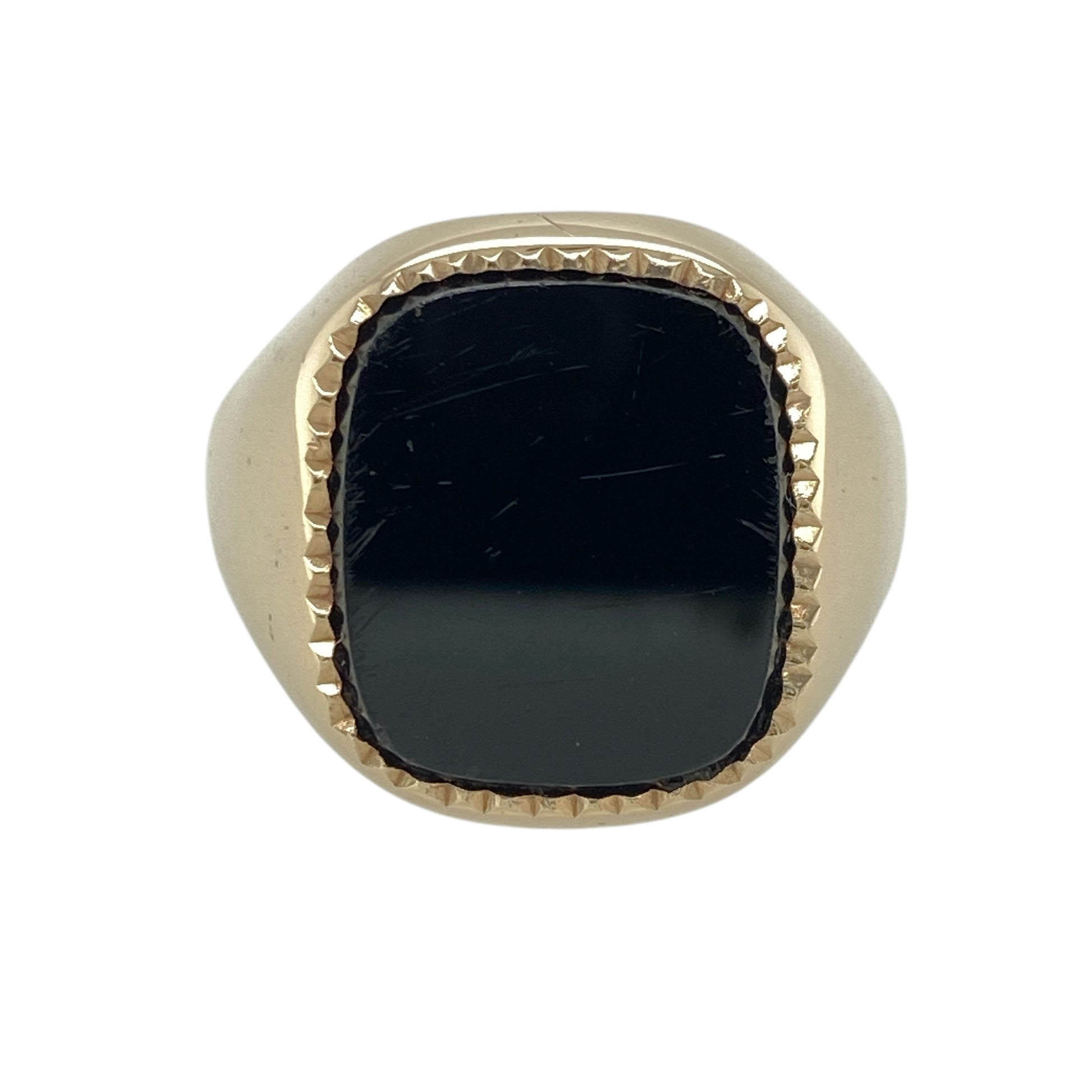 9ct Gold & Onyx Set Rectangle Signet Ring