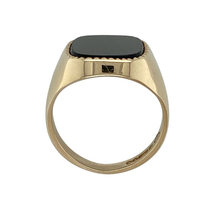 9ct Gold & Onyx Set Rectangle Signet Ring