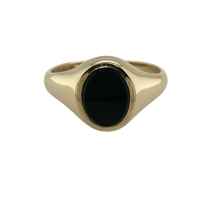 9ct Gold & Onyx Set Oval Signet Ring