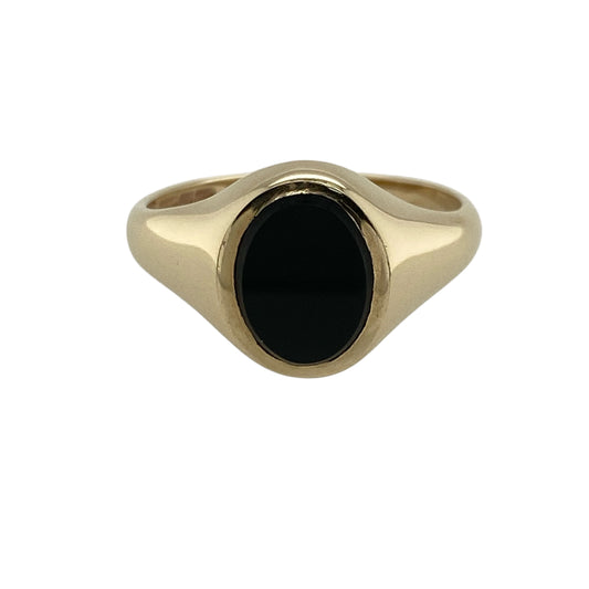 9ct Gold & Onyx Set Oval Signet Ring
