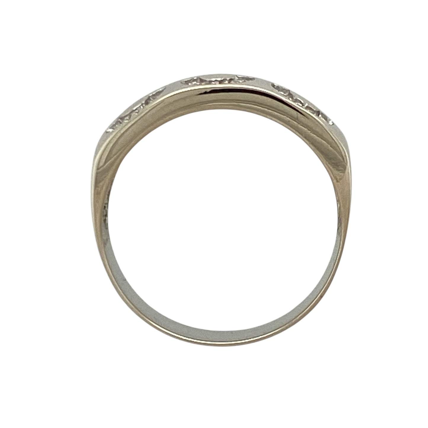 18ct White Gold & Cubic Zirconia Set Wave Band Ring