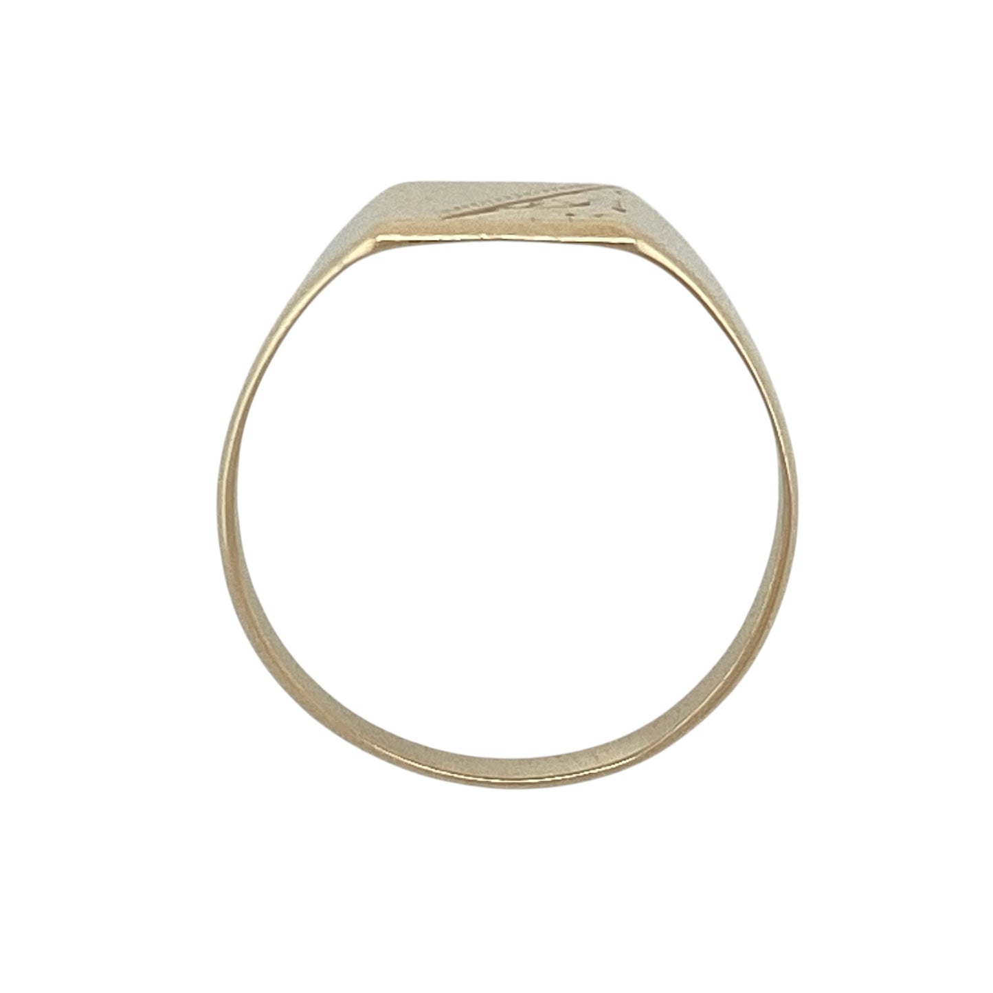 9ct Gold Patterned Rectangle Signet Ring