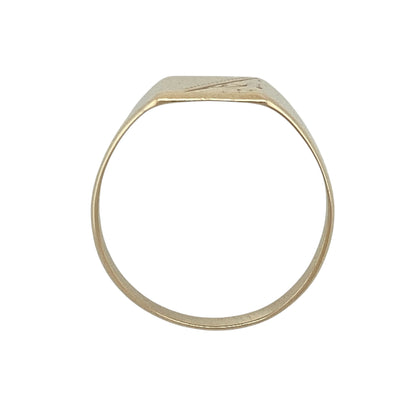 9ct Gold Patterned Rectangle Signet Ring