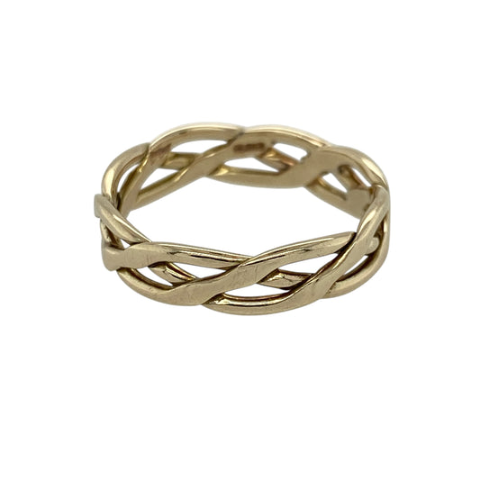 9ct Gold Open Weave Band Ring