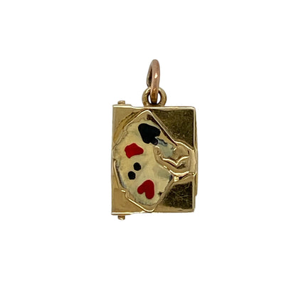 9ct Gold Playing Cards Box Charm