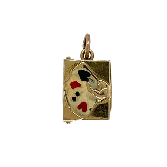 9ct Gold Playing Cards Box Charm