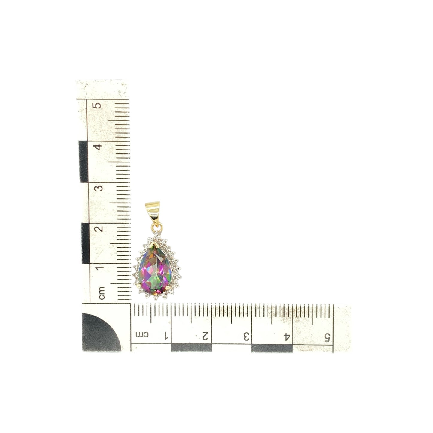 9ct Gold & Mystic Topaz Teardrop Pendant