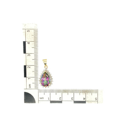 9ct Gold & Mystic Topaz Teardrop Pendant