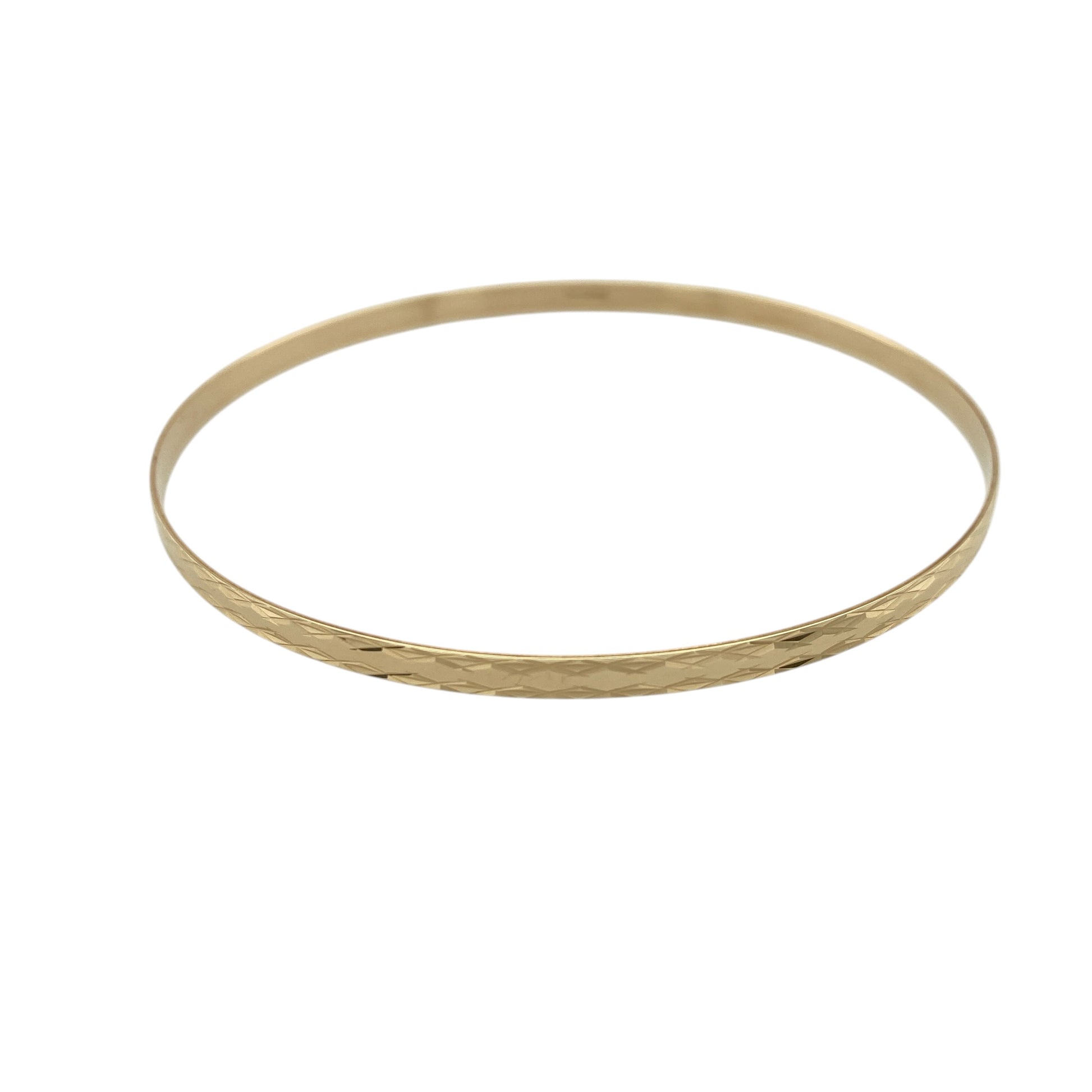 9ct Solid Gold Patterned Bangle