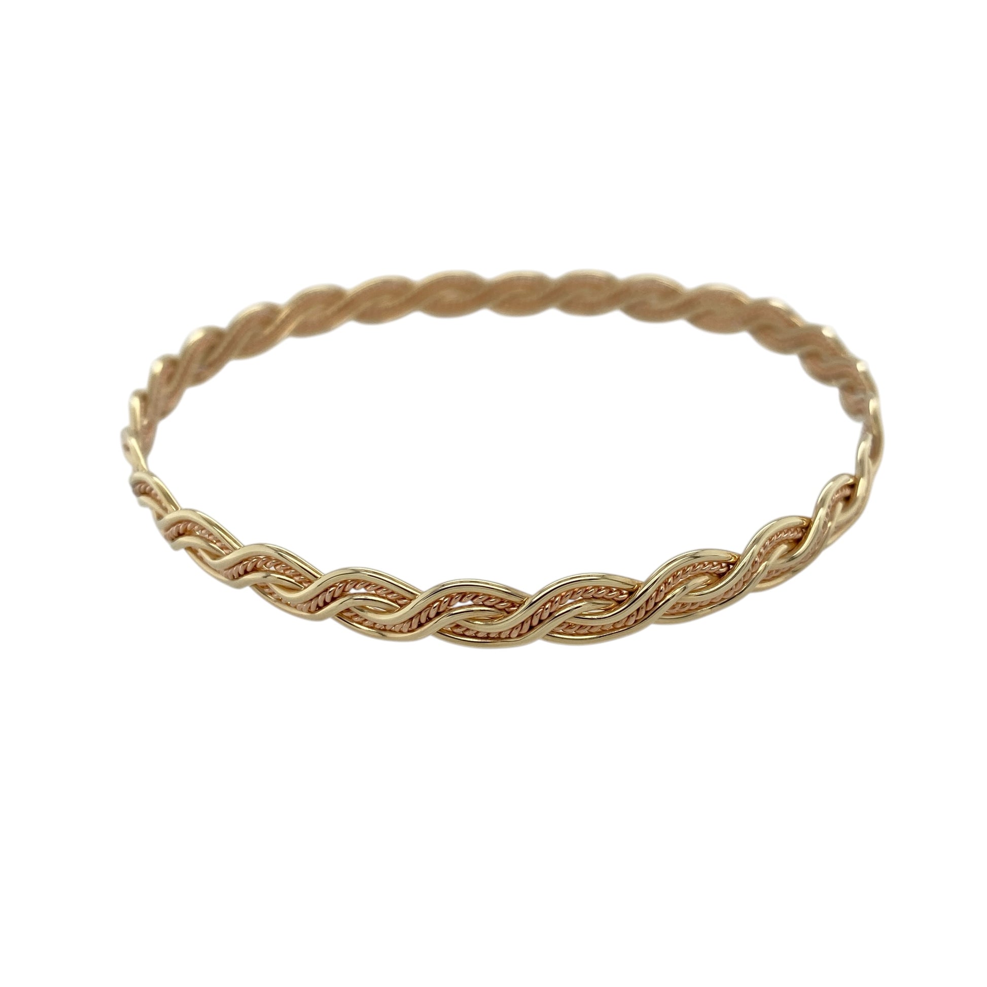 9ct Gold Welsh Gold Weave Style Twist Bangle