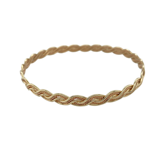 9ct Gold Welsh Gold Weave Style Twist Bangle