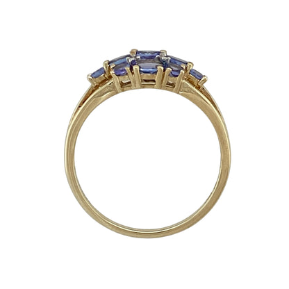 9ct Gold Diamond & Tanzanite Set Cluster Ring