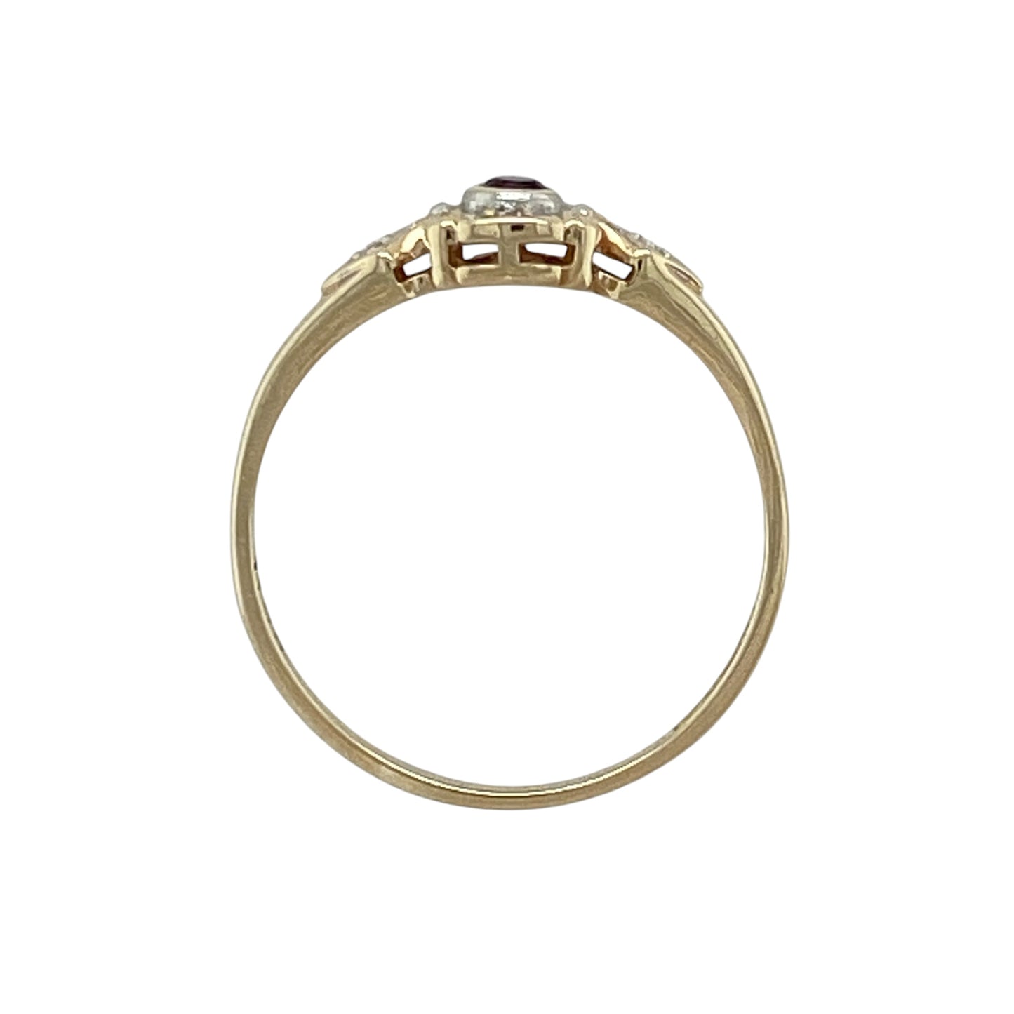 9ct Gold Diamond & Amethyst Set Cluster Ring