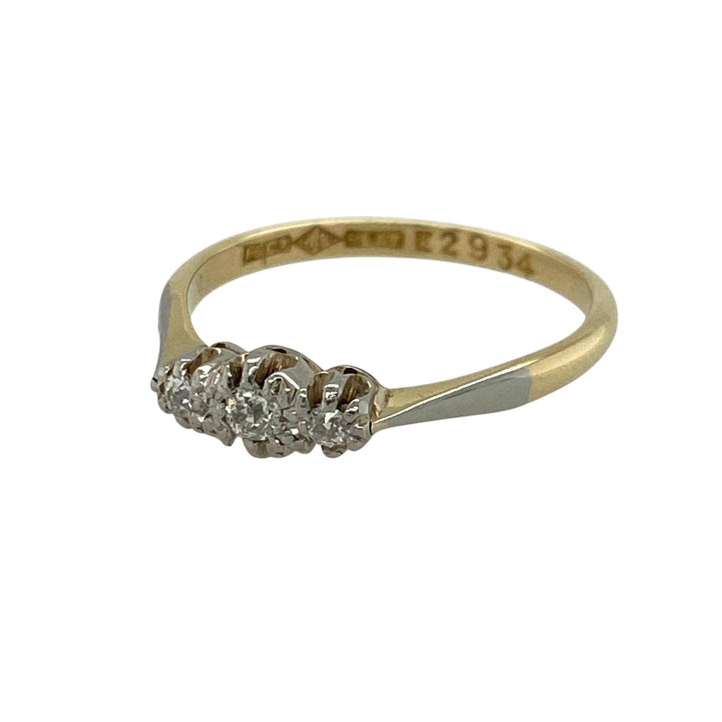 Add timeless elegance and refined sparkle to your jewellery collection with this pre-owned 18ct yellow gold and platinum diamond trilogy ring, featuring a classic three-stone design—perfect for special occasions or everyday luxury.

Design: The ring showcases three brilliant-cut diamonds arranged in a traditional trilogy formation, offering a balanced and sophisticated look with enduring appeal.
