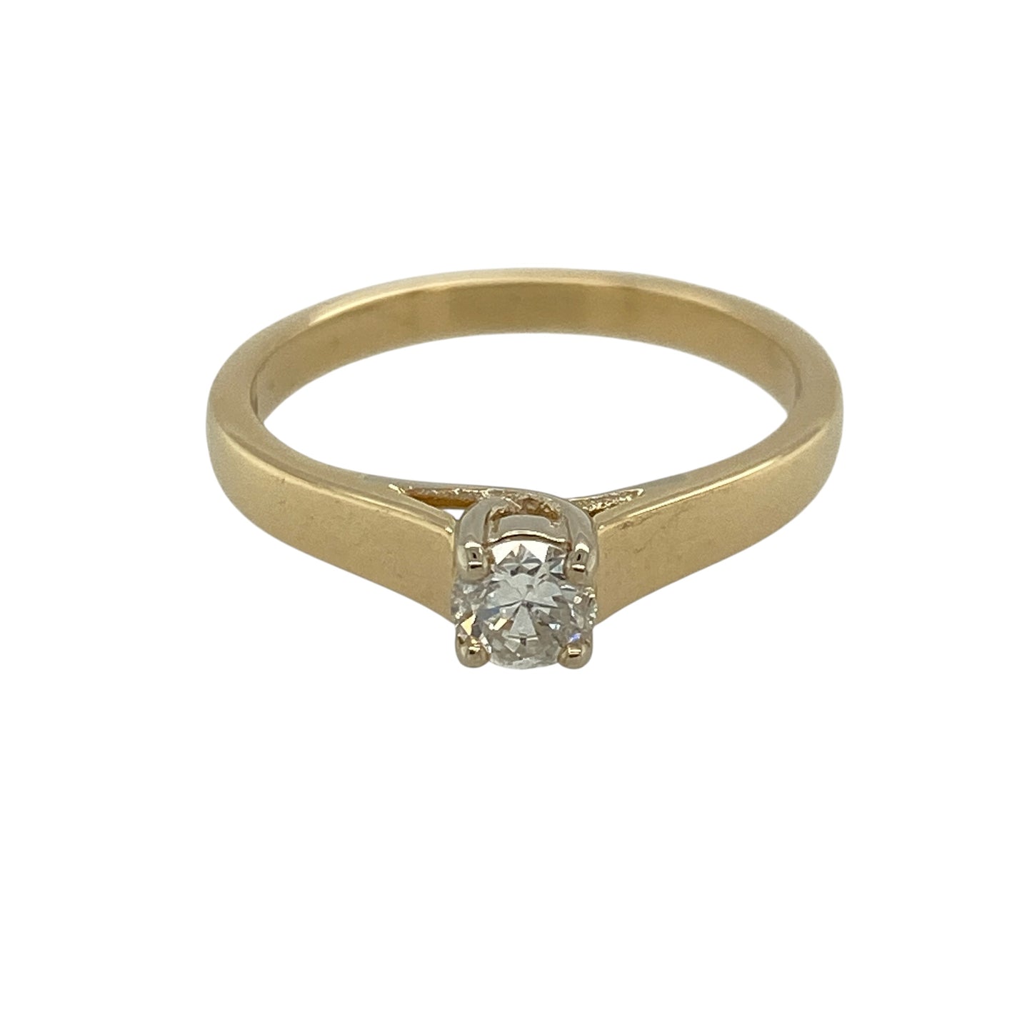 18ct Gold & Diamond Set Solitaire Ring