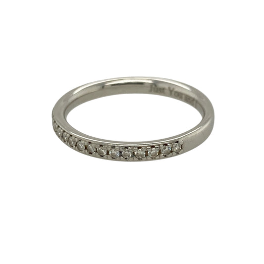 Add timeless sophistication to your jewellery collection with this pre-owned platinum diamond set band ring, featuring a sleek and elegant design—perfect for everyday wear or special occasions.

Design: The ring features a slim 2mm band set with diamonds, offering a refined and understated sparkle across the surface.
Material: Made from platinum, the naturally bright finish enhances the brilliance of the diamonds while providing a durable and premium feel.