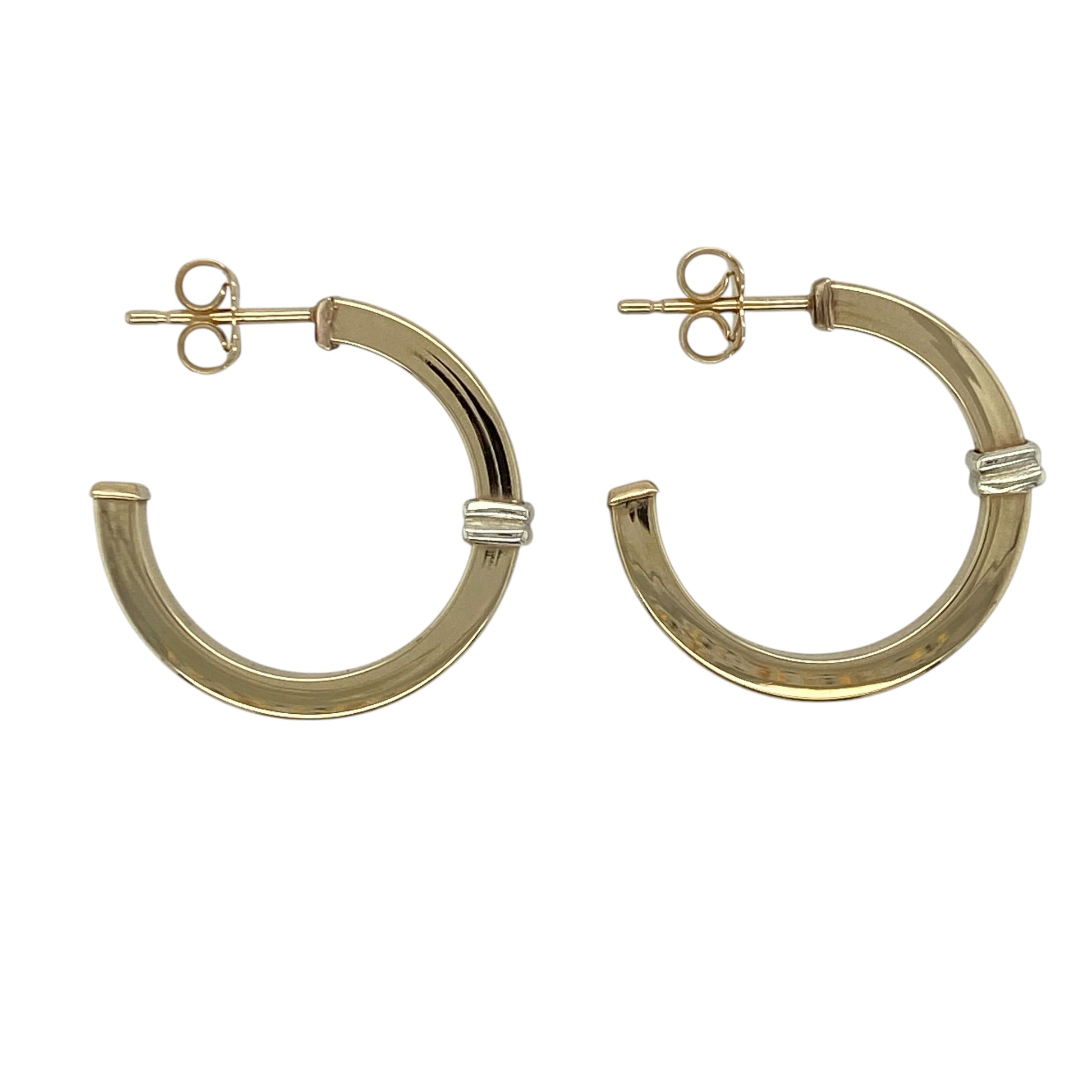 9ct Gold Squared Half Hoop Stud Earrings