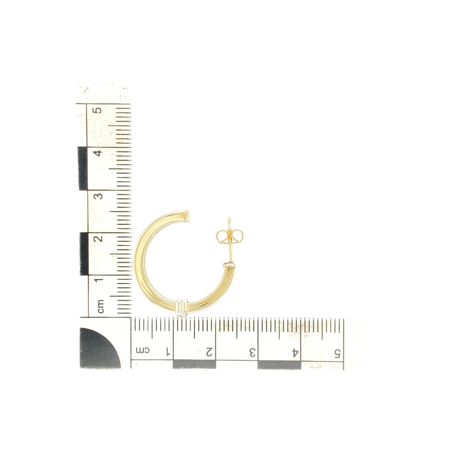 9ct Gold Squared Half Hoop Stud Earrings