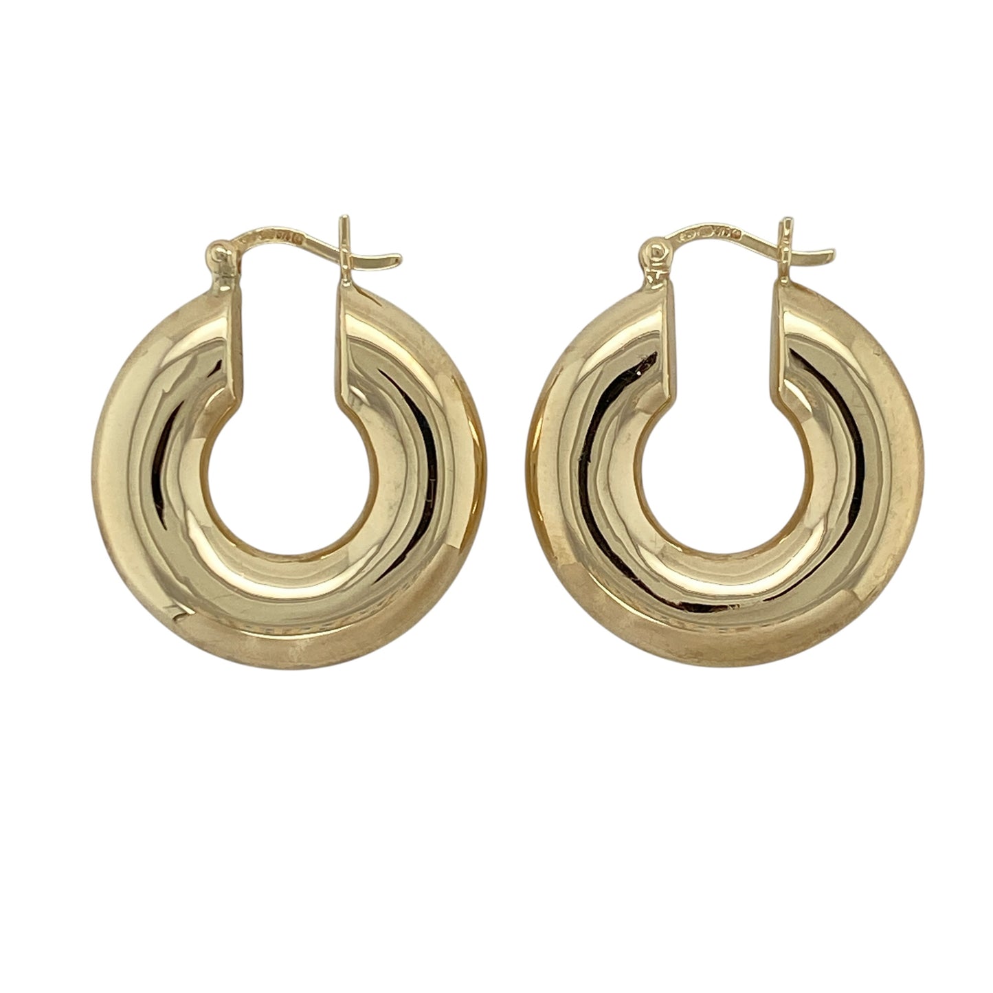 9ct Gold Plain Hoop Creole Earrings
