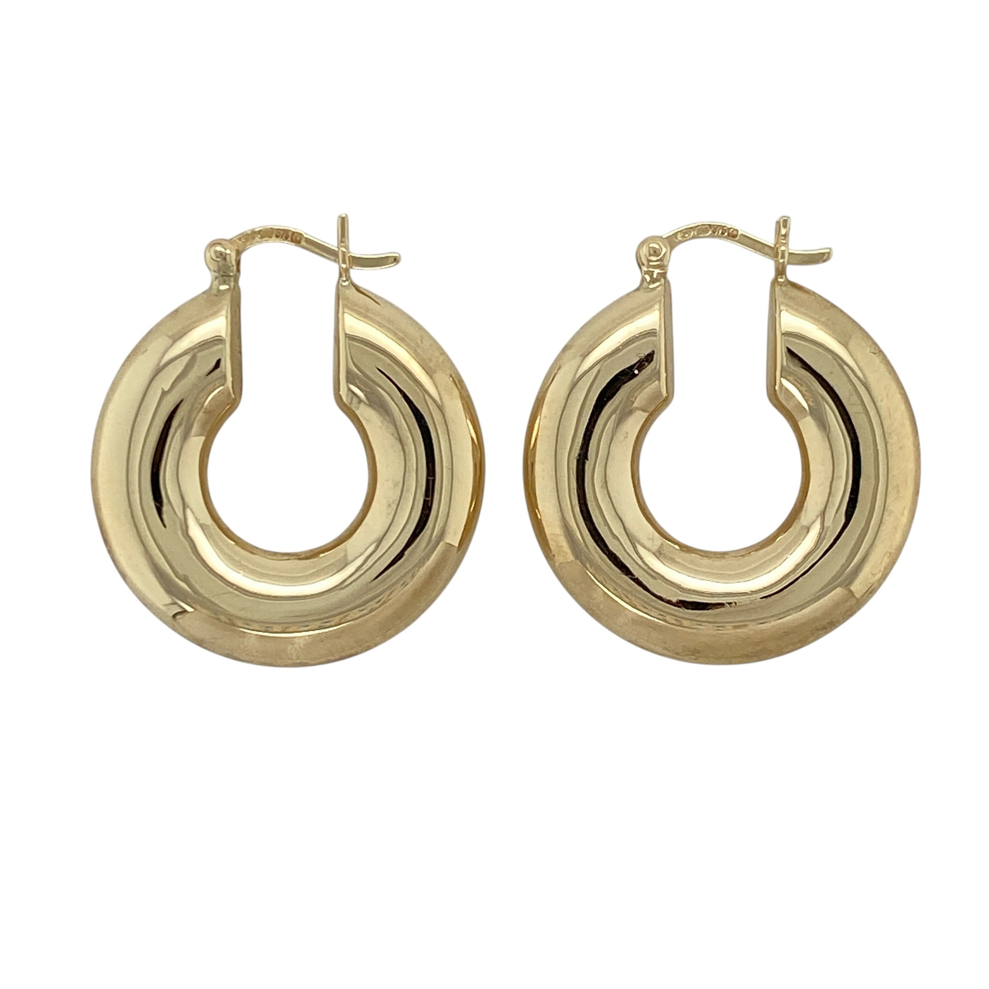 9ct Gold Plain Hoop Creole Earrings