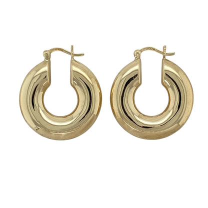 9ct Gold Plain Hoop Creole Earrings