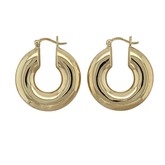 9ct Gold Plain Hoop Creole Earrings