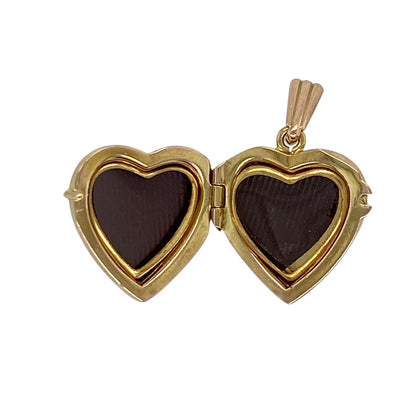 9ct Gold Flower Patterned Heart Locket