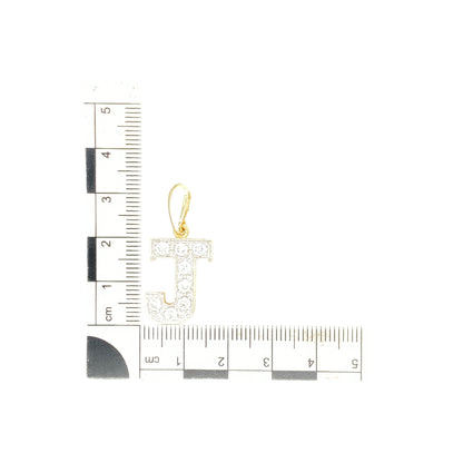 9ct Gold & Cubic Zirconia Set Initial 'J' Pendant