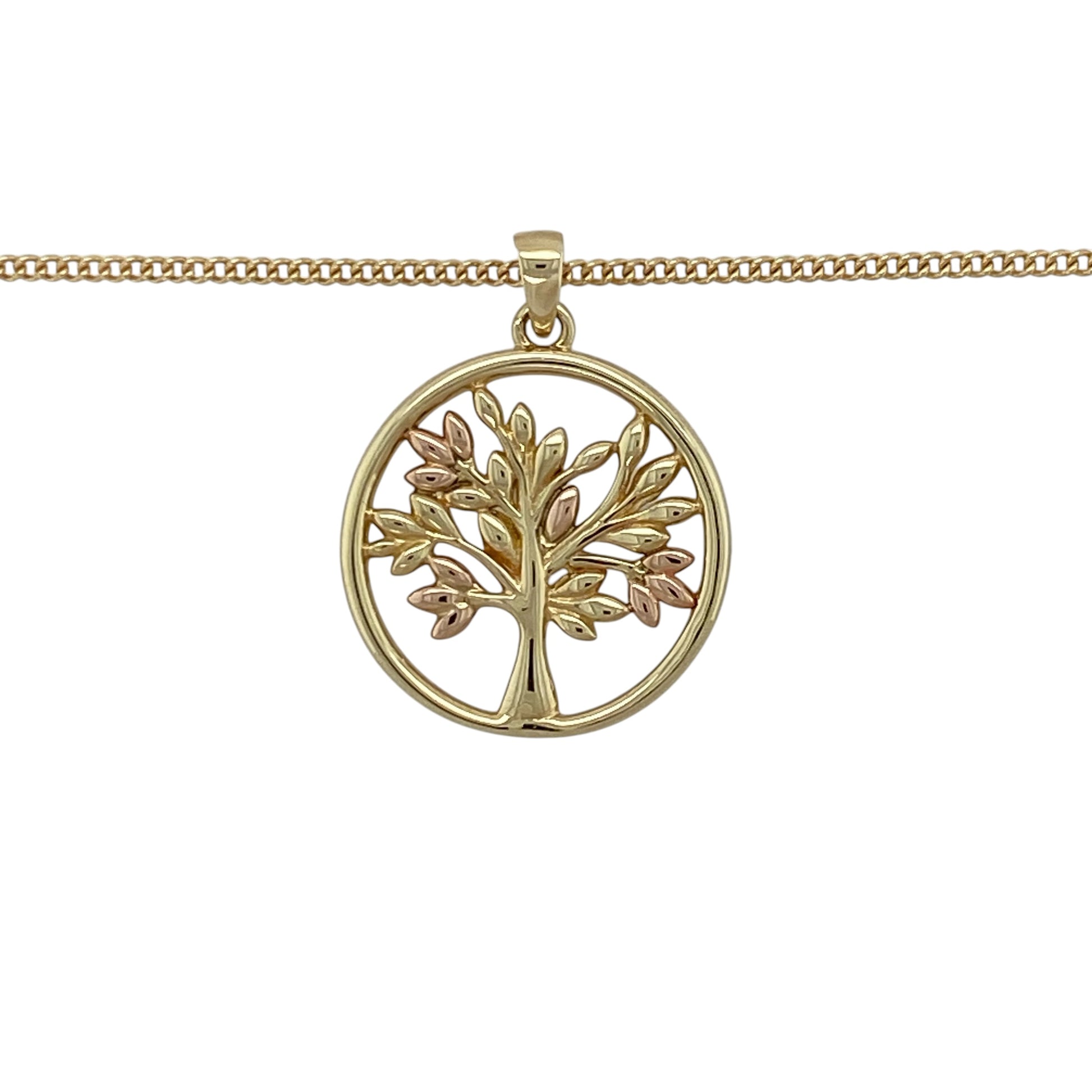 Add meaningful elegance to your jewellery collection with this pre-owned 9ct yellow and rose gold Tree of Life pendant necklace, featuring a symbolic design and versatile styling—perfect for everyday wear or thoughtful gifting.

Design: The pendant showcases the iconic Tree of Life motif in a round design, symbolising growth, strength, and connection, with intricate detailing that creates a striking and elegant look.
