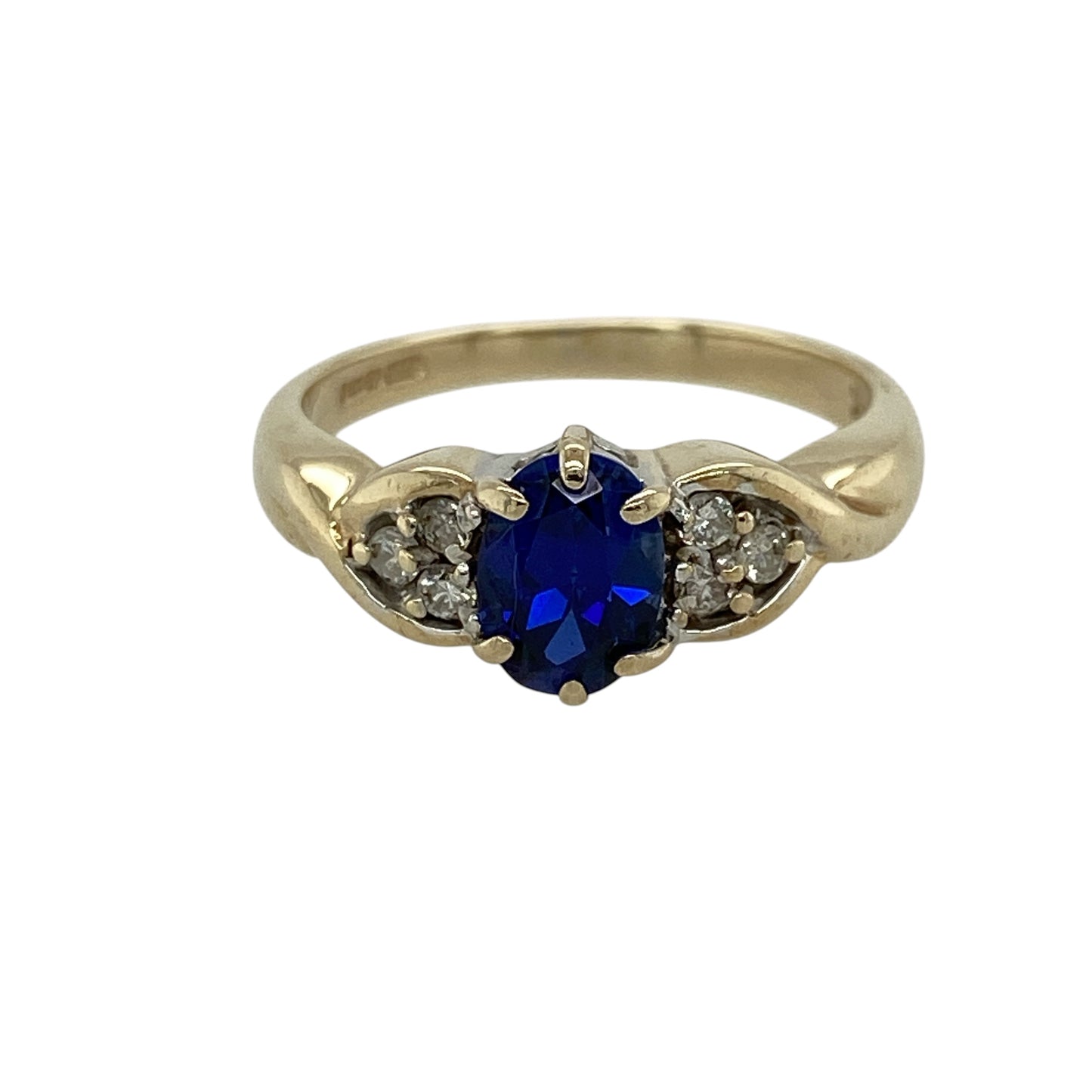 9ct Gold Diamond & Sapphire Set Ring