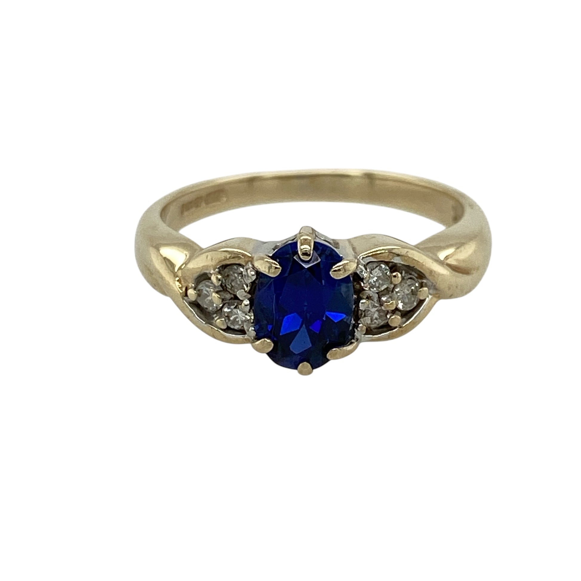 9ct Gold Diamond & Sapphire Set Ring