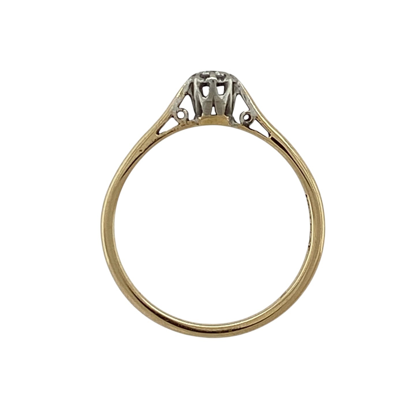 9ct Gold & Diamond Set Solitaire Ring