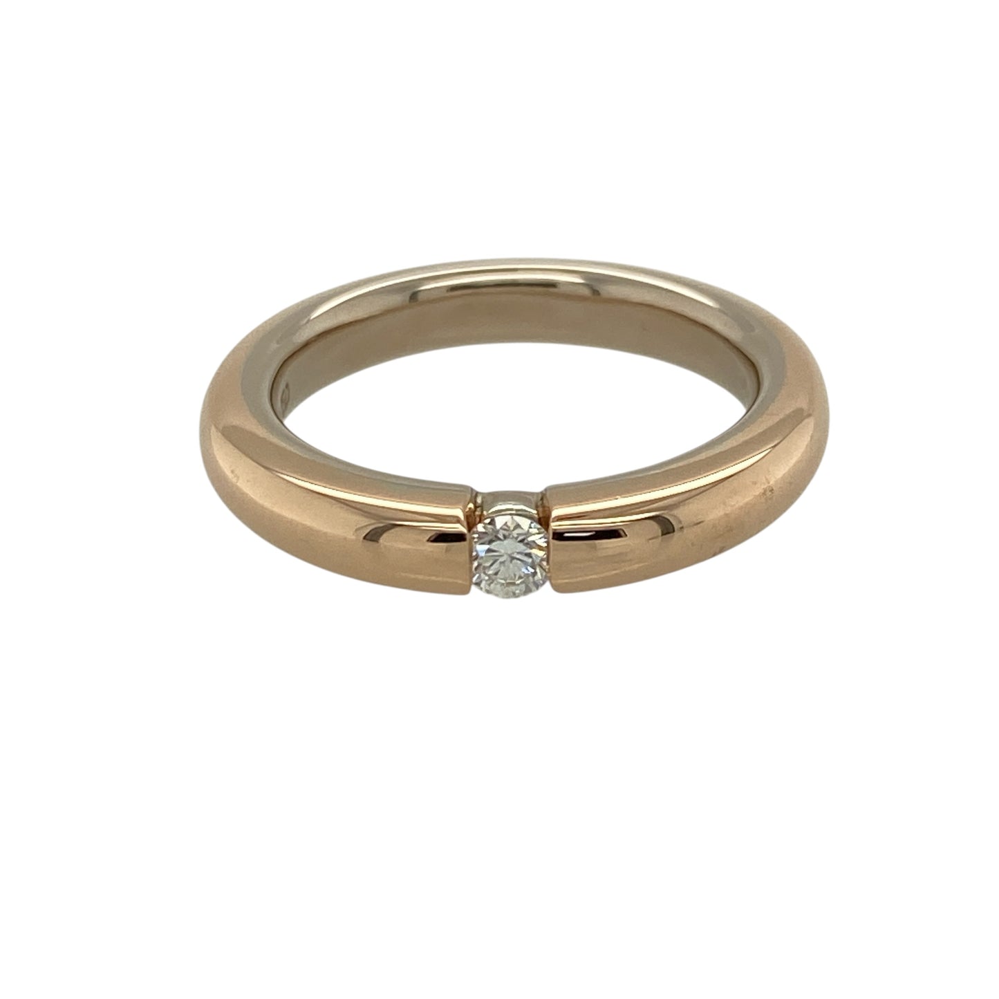 18ct Gold & Diamond Set Solitaire Band Ring