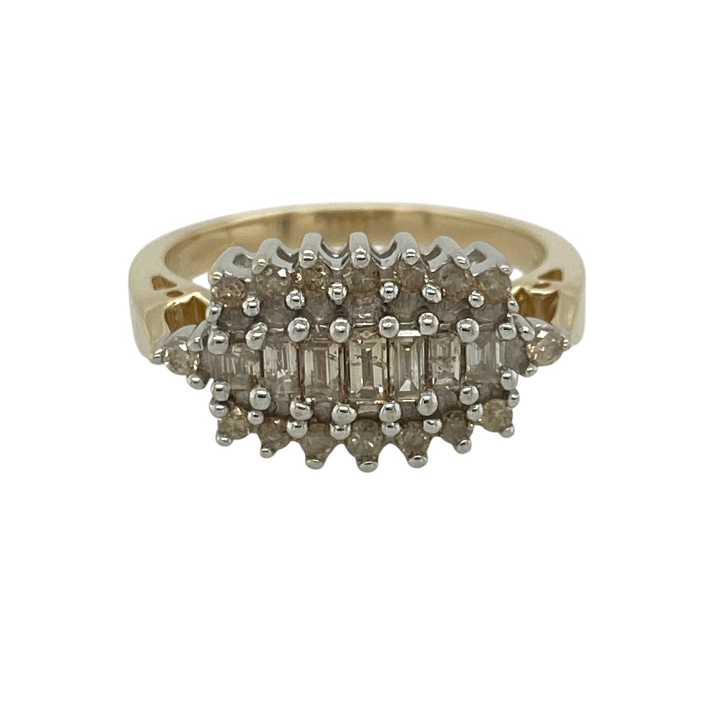 9ct Gold & Diamond Set Cluster Ring