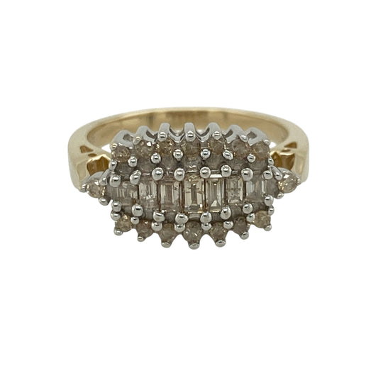9ct Gold & Diamond Set Cluster Ring