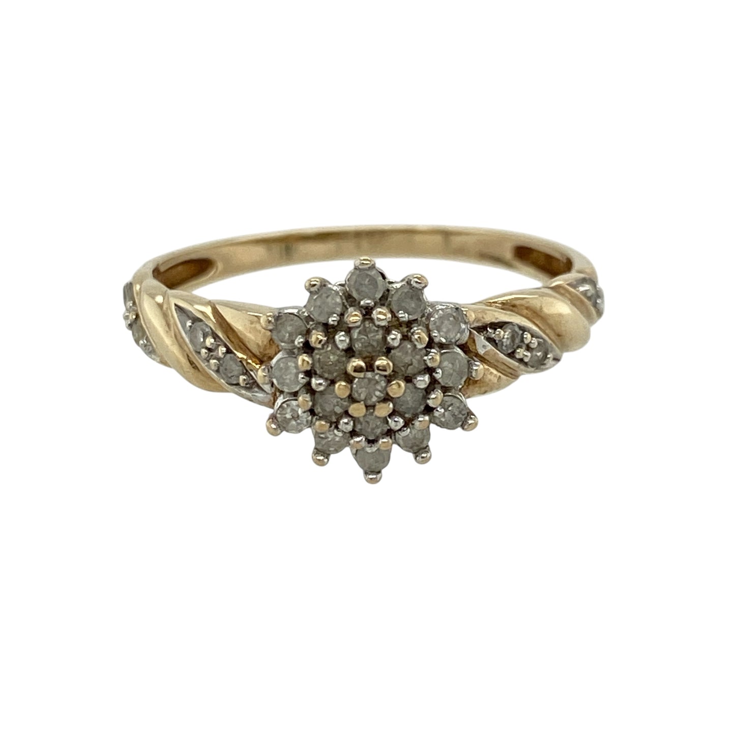 9ct Gold & Diamond Set Cluster Ring