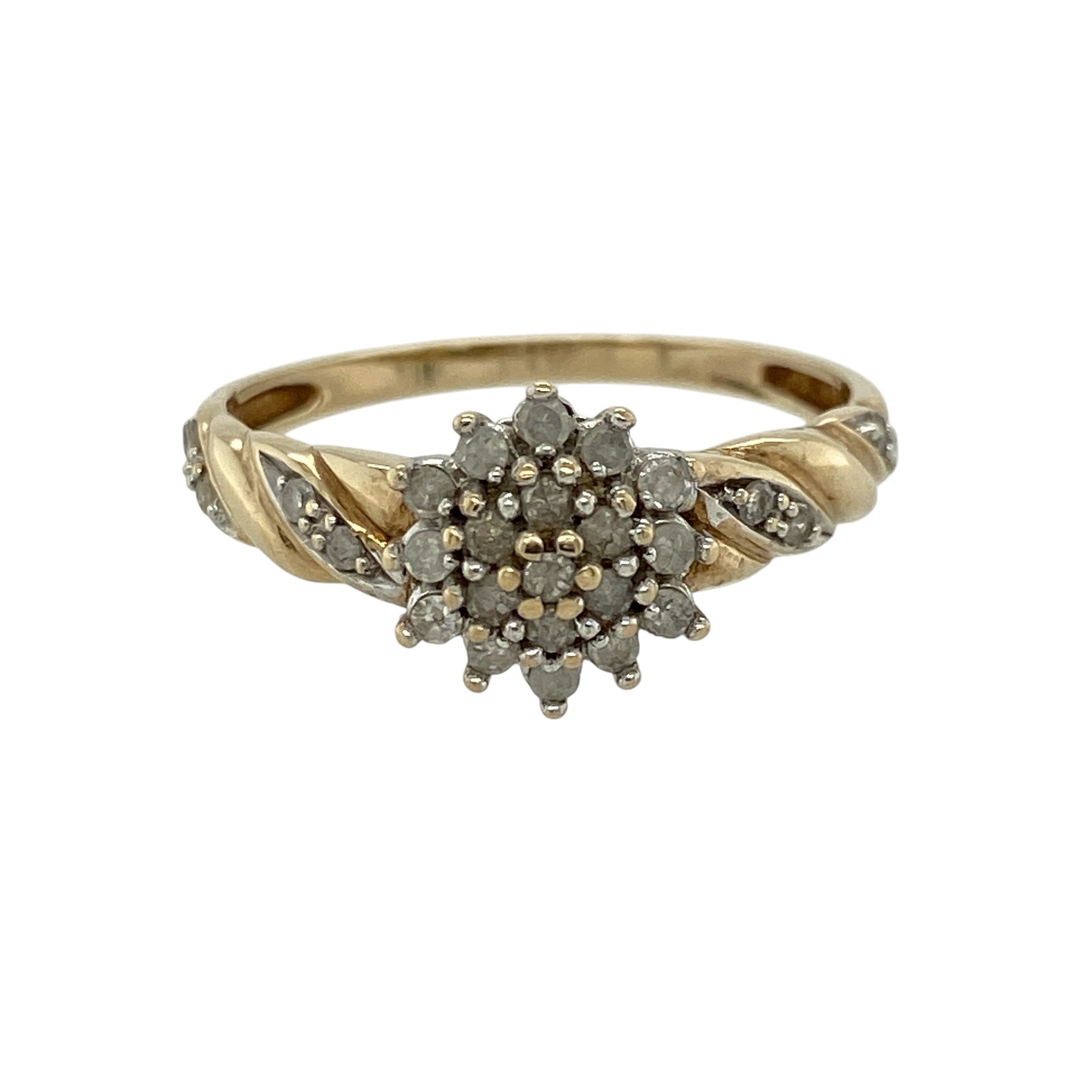 9ct Gold & Diamond Set Cluster Ring
