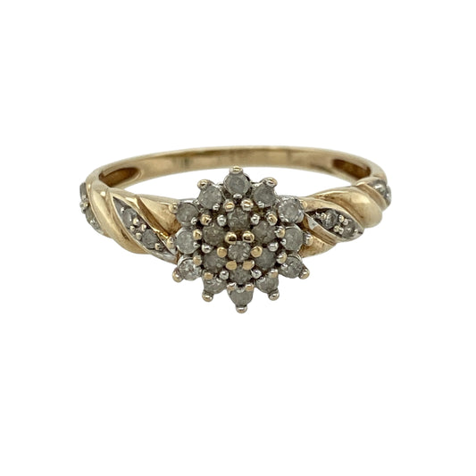 9ct Gold & Diamond Set Cluster Ring