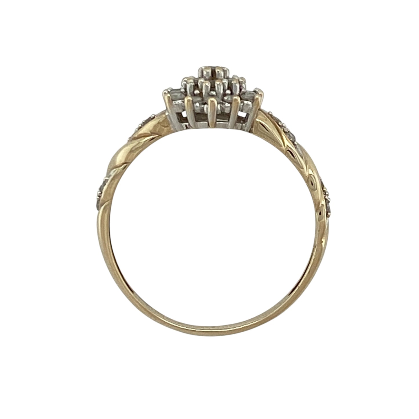 9ct Gold & Diamond Set Cluster Ring