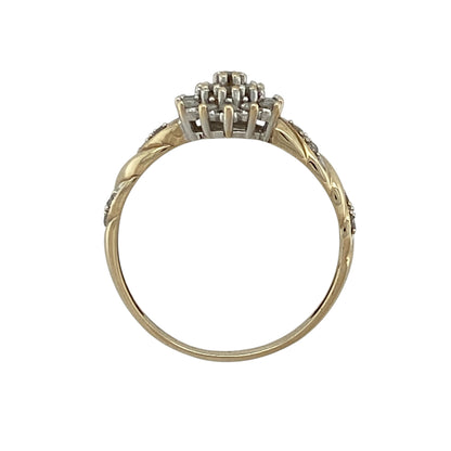 9ct Gold & Diamond Set Cluster Ring