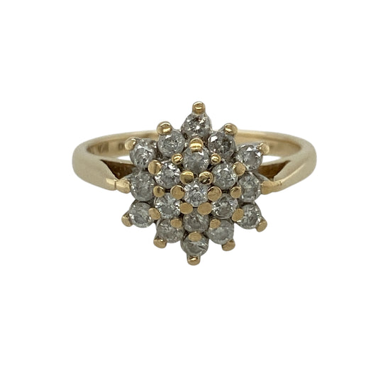 9ct Gold & Diamond Set Cluster Ring
