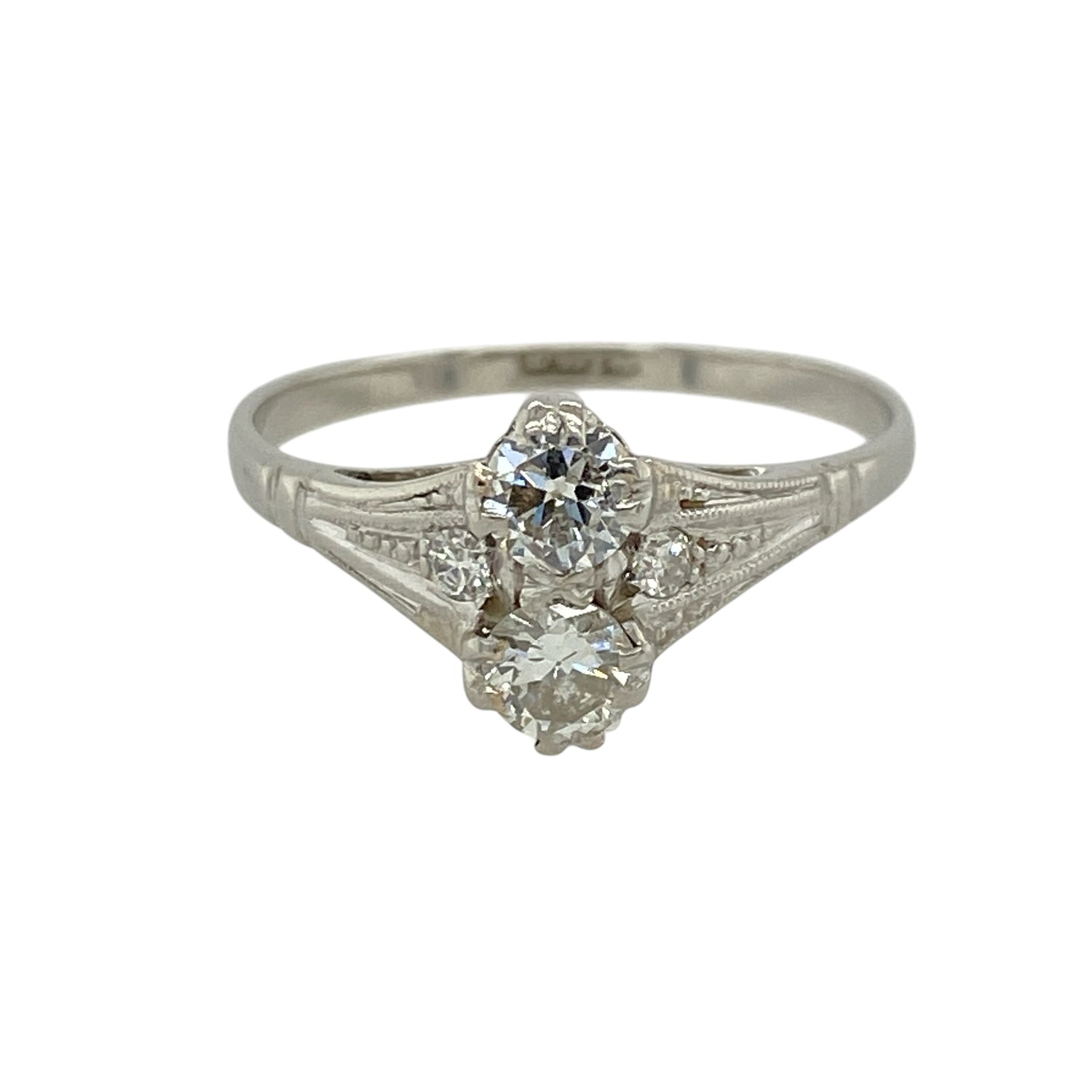 Platinum & Double Diamond Set Ring