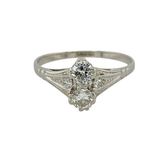 Platinum & Double Diamond Set Ring