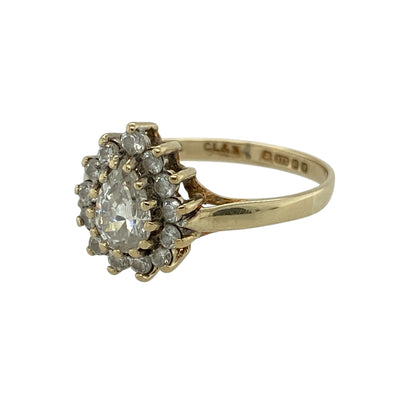 Add elegant sparkle to your jewellery collection with this pre-owned 9ct yellow gold cubic zirconia teardrop cluster ring, featuring a graceful design and eye-catching brilliance—perfect for special occasions or refined everyday wear.

Design: The ring features a teardrop-shaped cluster of cubic zirconia stones, creating a dazzling focal point with a flattering and feminine silhouette.