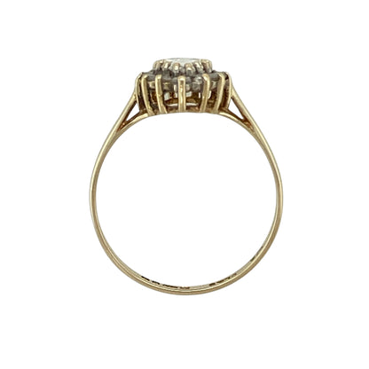 9ct Gold & Cubic Zirconia Set Teardrop Cluster Ring