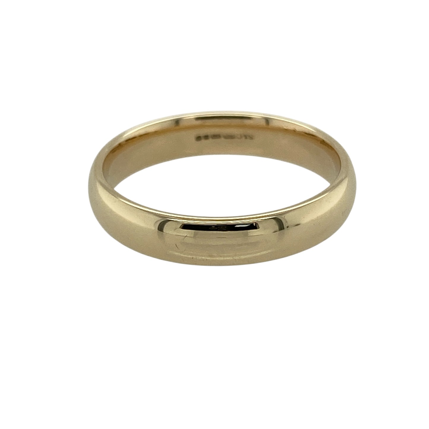 Add timeless style to your jewellery collection with this pre-owned 9ct yellow gold wedding band ring, featuring a classic design with a slightly wider profile—perfect for everyday wear or as a traditional wedding band.

Design: The ring features a smooth and simple band, offering a clean and understated look that suits any style.
Material: Made from 9ct yellow gold, the polished finish enhances the warm tone of the metal, creating a refined and traditional appearance.
