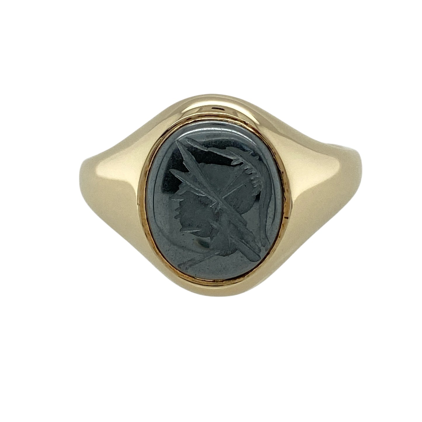 9ct Gold & Hematite Centurion Oval Signet Ring